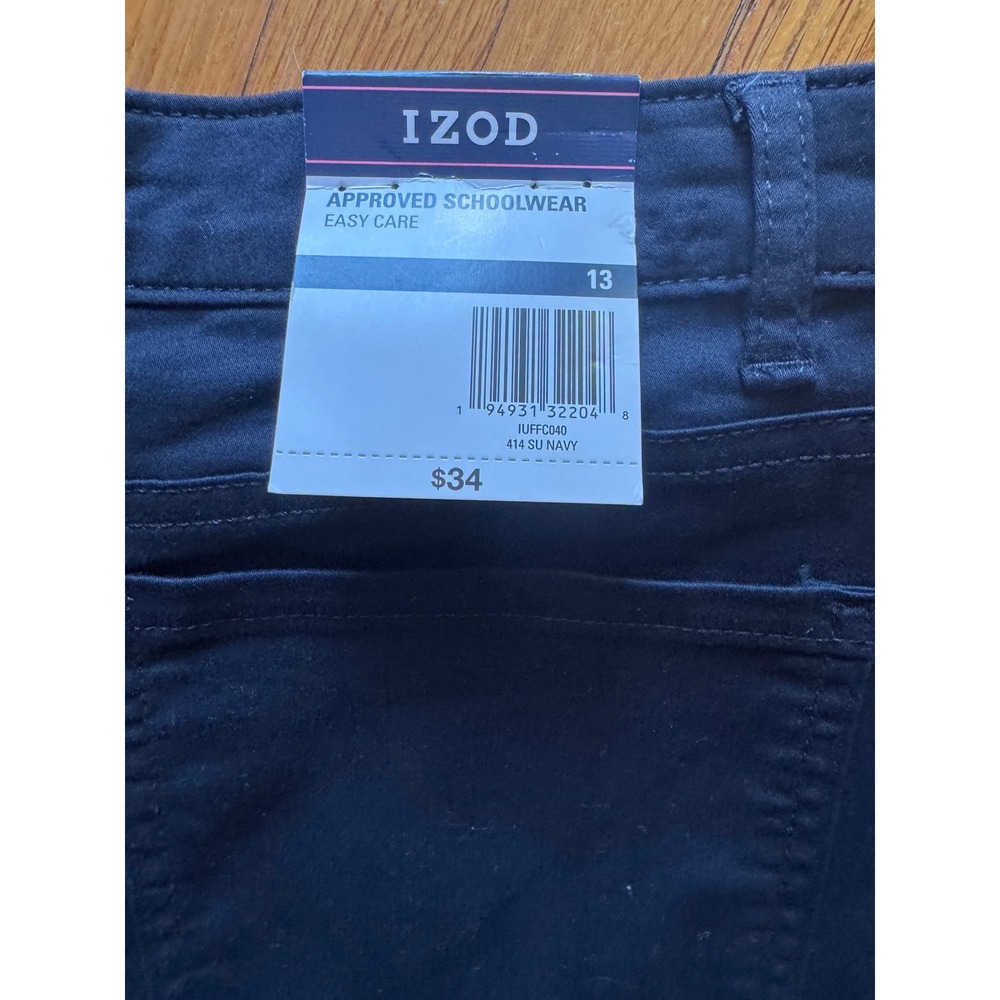IZOD NAVY BLUE SHORTS BERMUDA STYLE CASUAL PREPPY COTTON BLEND - Picture 5 of 5